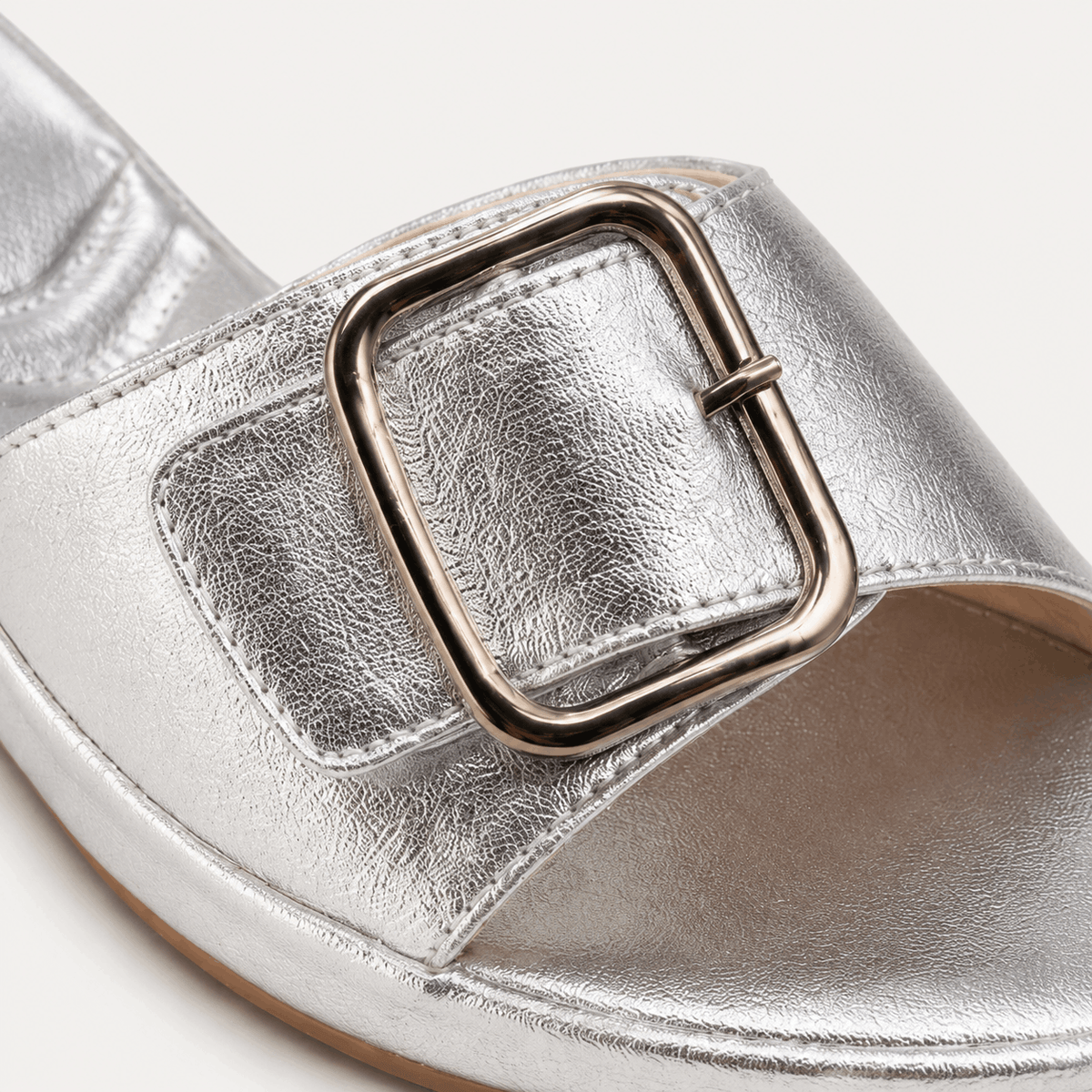 Pewter Mirror Strap Slides in Pewter Grey - view 6