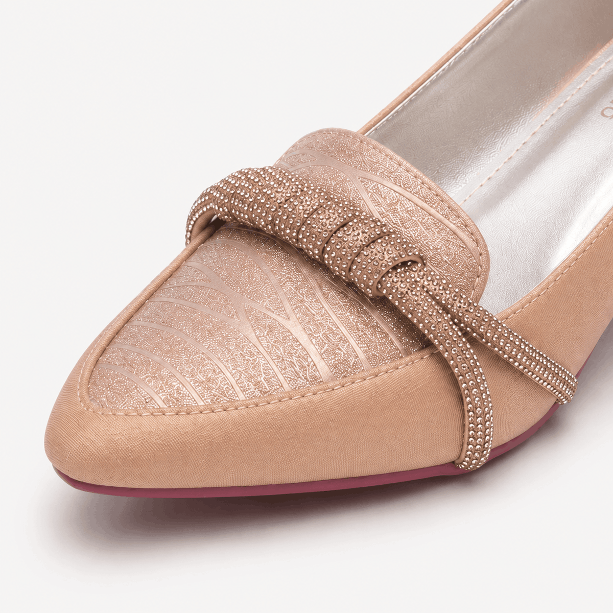 Rose Gold Pointed Toe Flats in Rose Gold - view 5