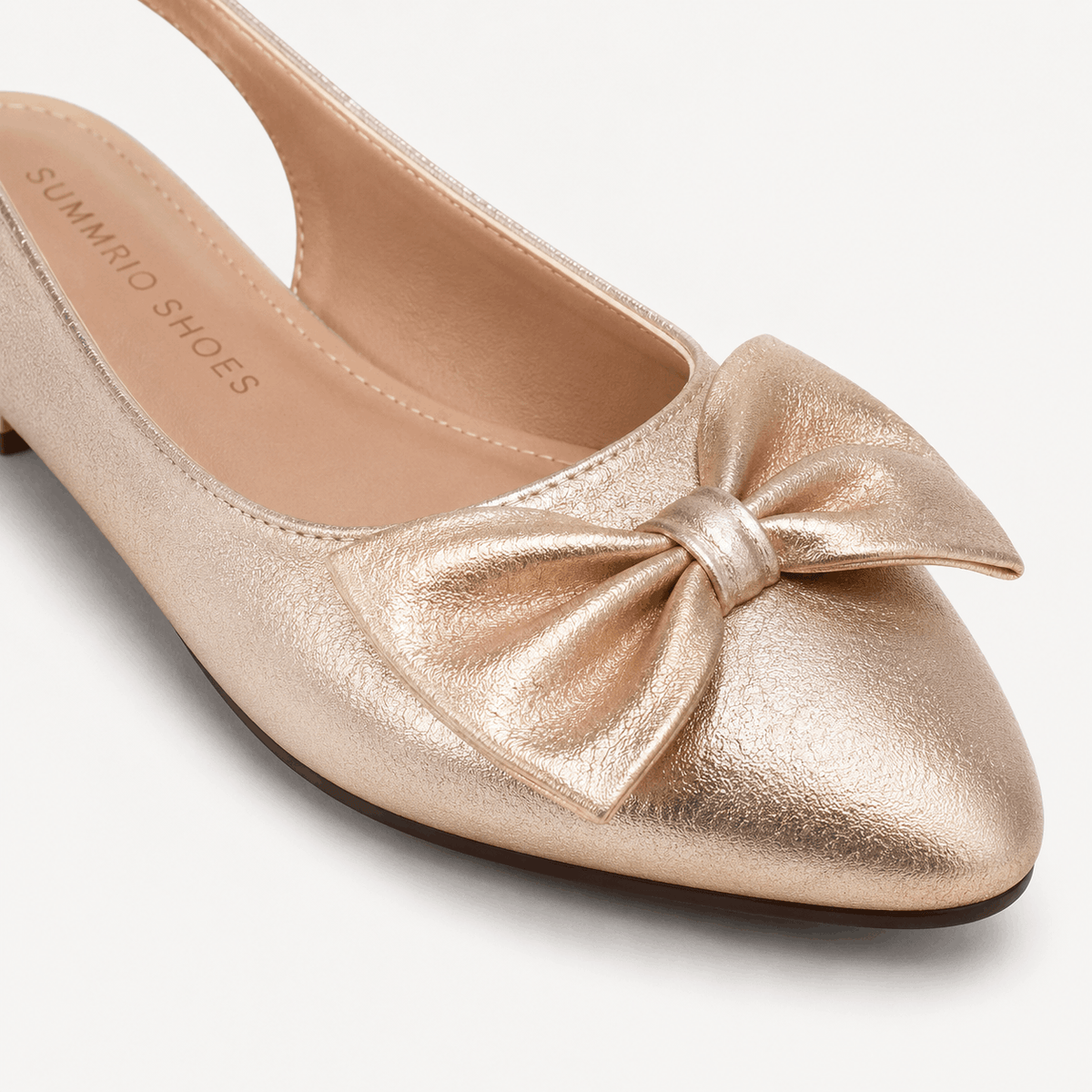 Champagne Metallic Flats in Champagne - view 6
