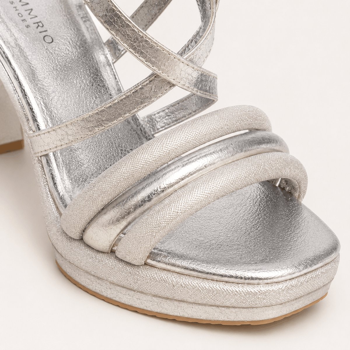 Silver Spiral Block Heels in Silver - view 6