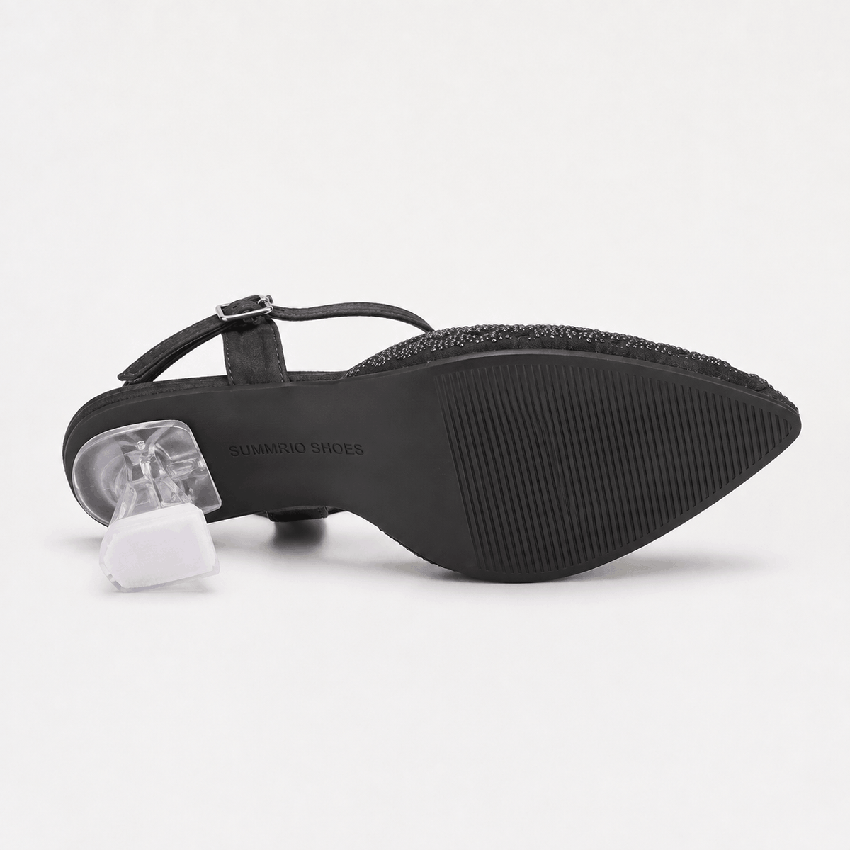 Black Cutwork Slingback Heels in Black - view 5