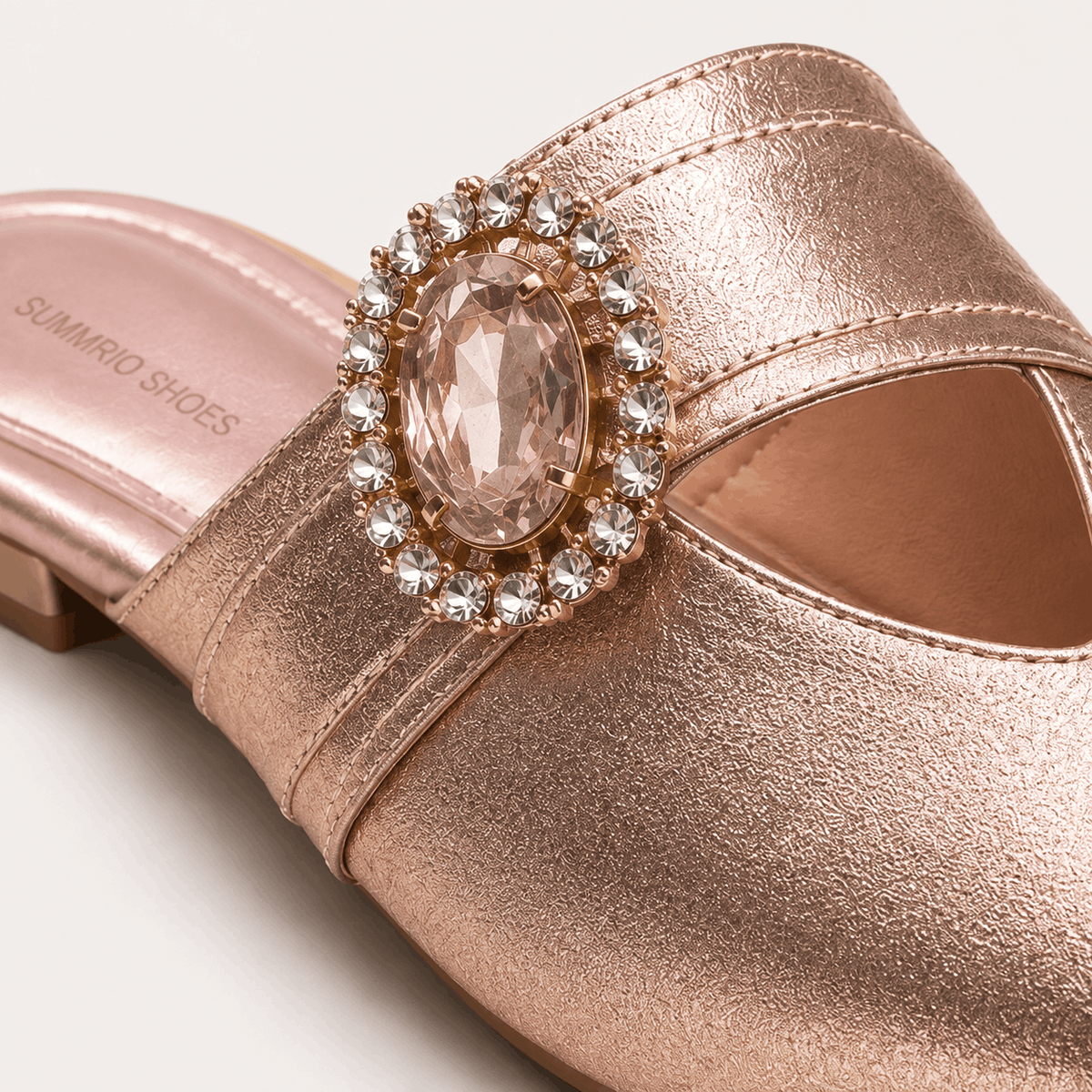 Pearl Pointed Mules in Pearl Beige - view 6