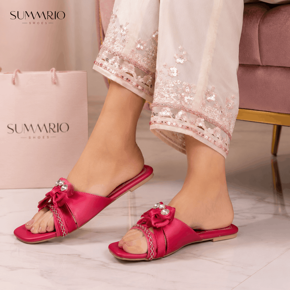 Fuchsia Knot Slides