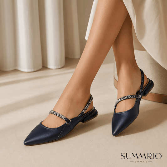 Black Cap-Toe Mary Jane Flats