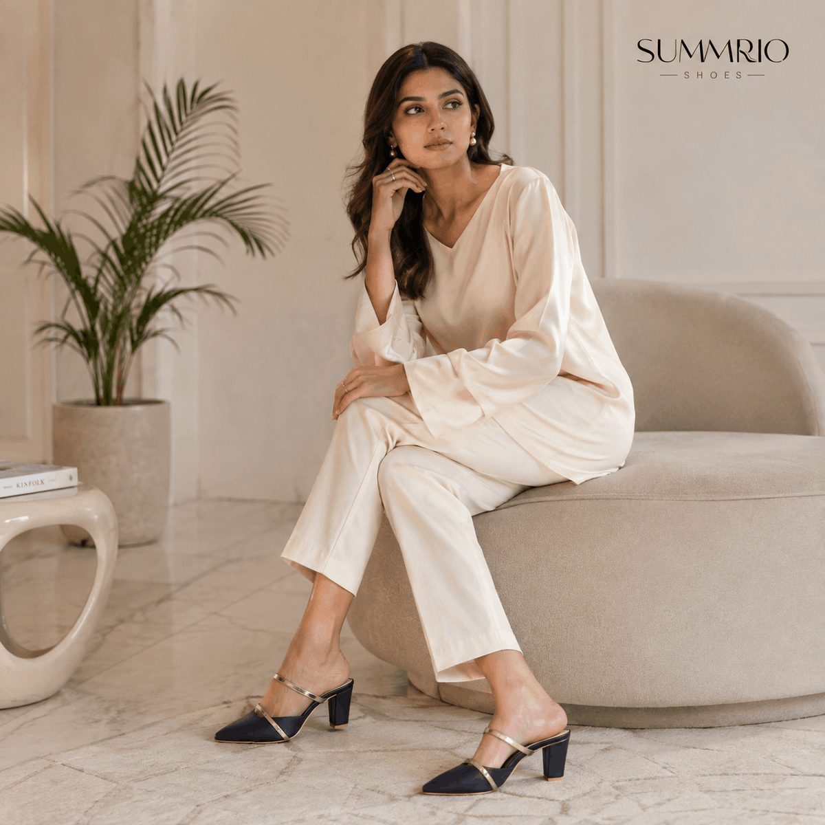 Black Pointed Slingback Heels