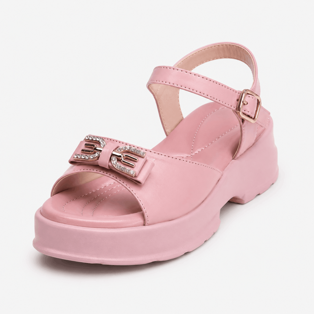 Rose Double-Strap Slides in Rose Pink - view 1