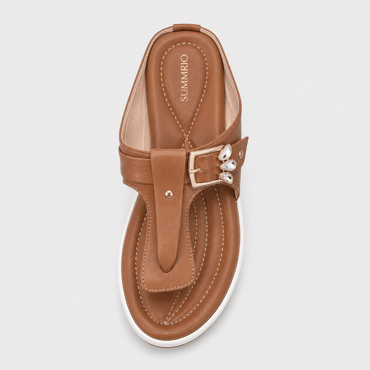 Walnut Buckle Comfort Sandals in Walnut Brown - view 2