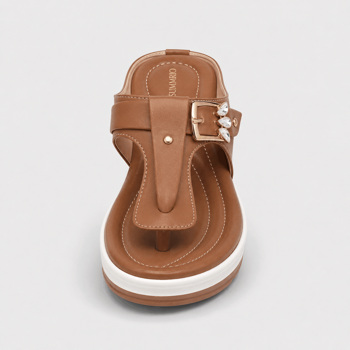 Walnut Buckle Comfort Sandals in Walnut Brown - view 3
