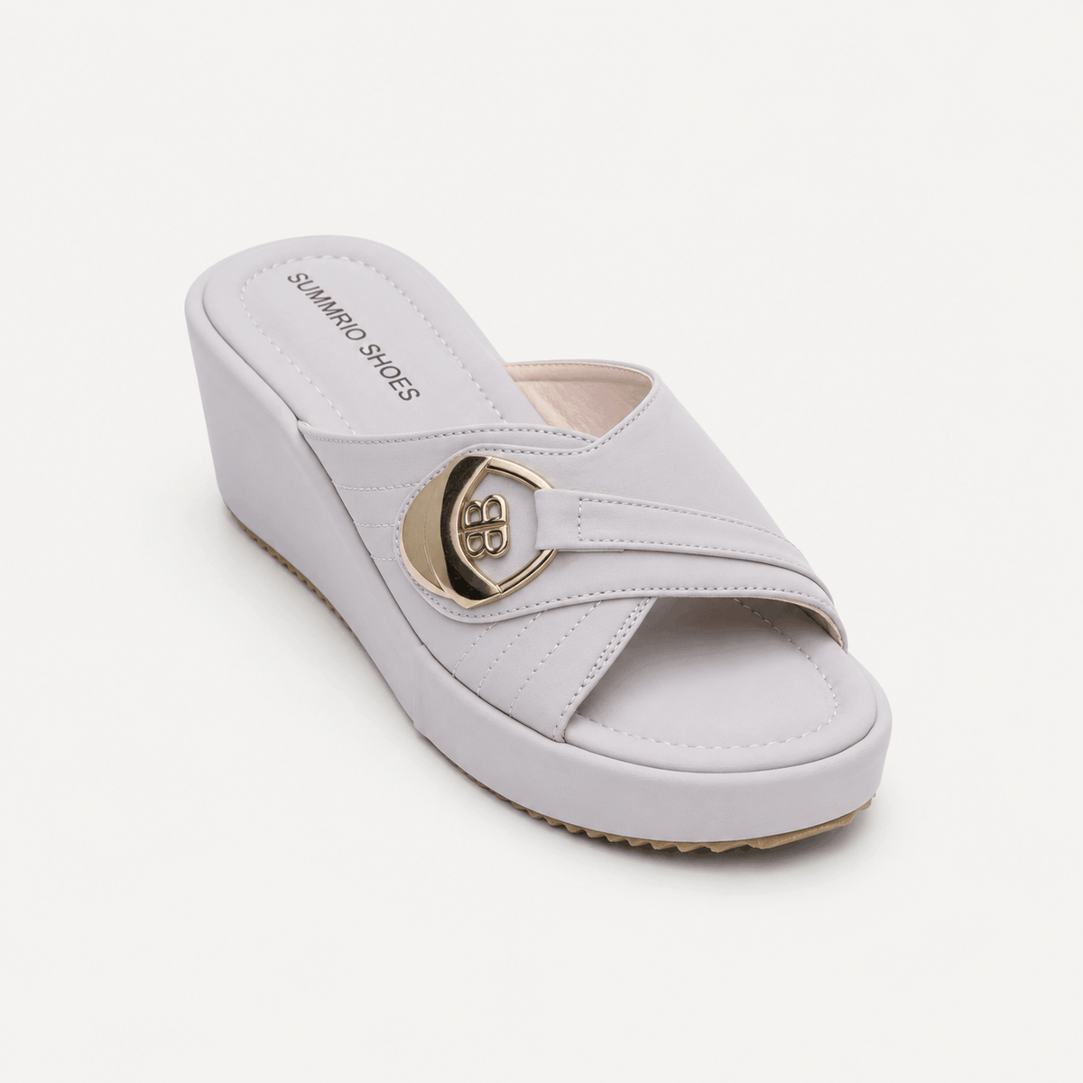 Ivory Chain Comfort Slides in Ivory - view 1