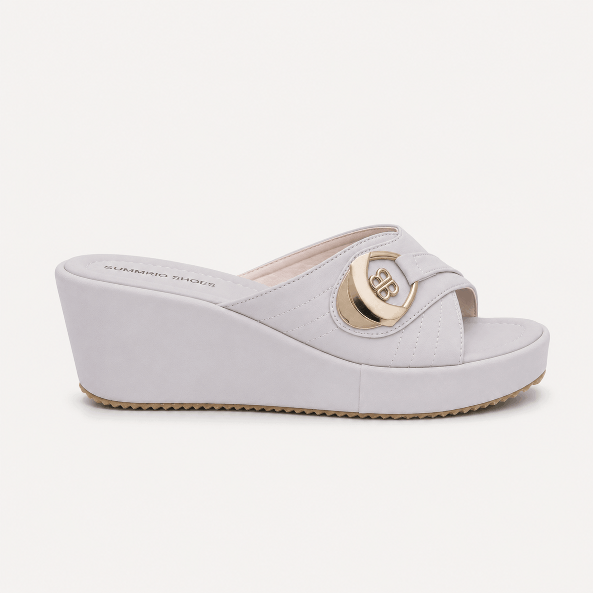 Ivory Chain Comfort Slides in Ivory - view 2