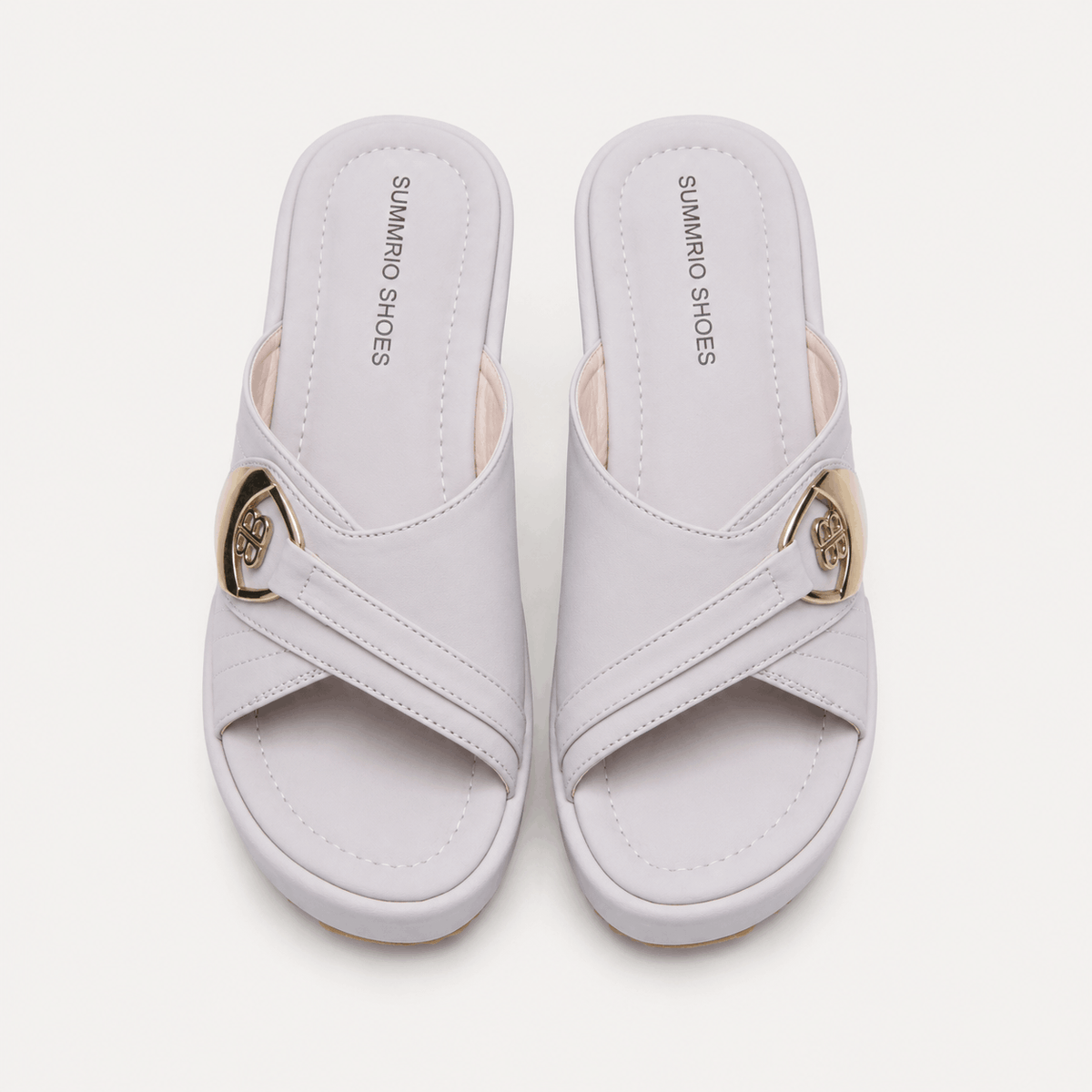 Ivory Chain Comfort Slides in Ivory - view 3