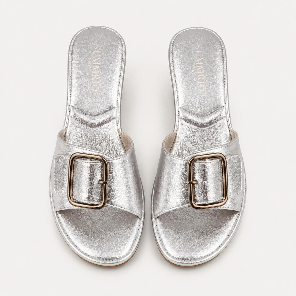 Pewter Mirror Strap Slides in Pewter Grey - view 3