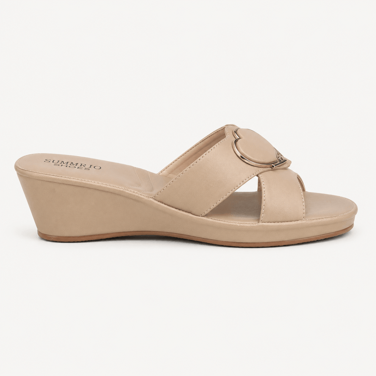 Beige Loop Comfort Flats in Beige - view 2