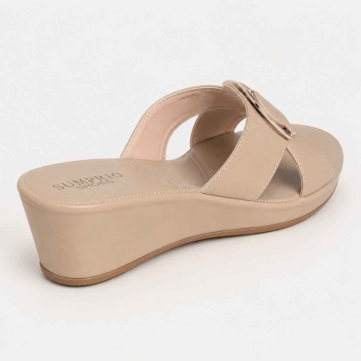 Beige Loop Comfort Flats in Beige - view 3
