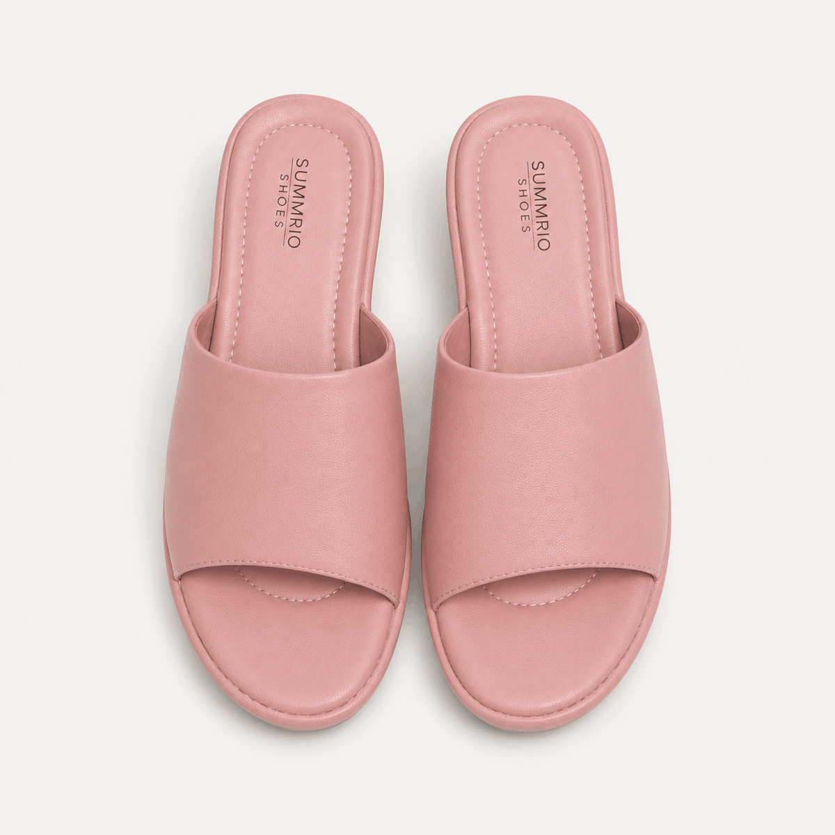 Pink Platform Slides in Powder Pink - view 3