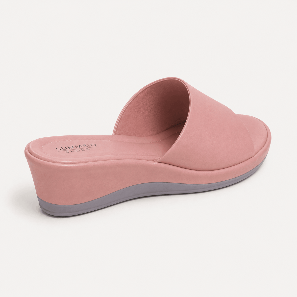 Pink Platform Slides in Powder Pink - view 4