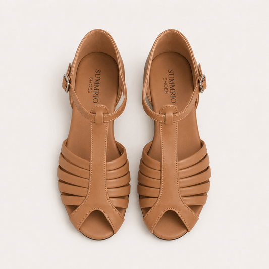 Taupe Laser-Cut Comfort Flats in Taupe - view 1