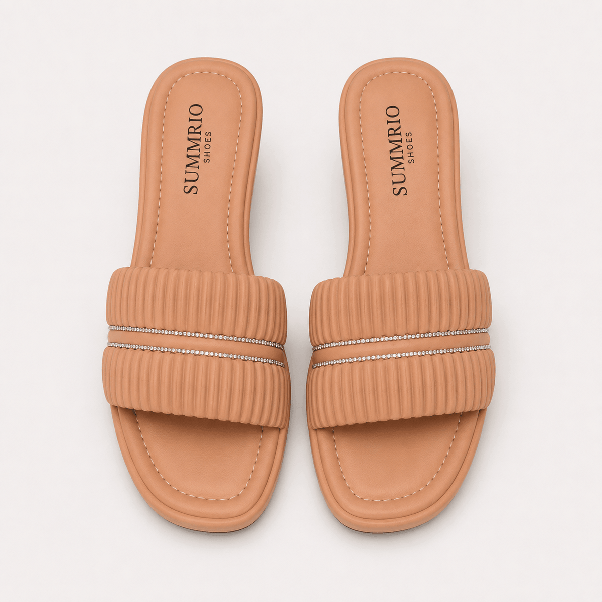 Nude Easy Slip Flats in Nude Beige - view 3