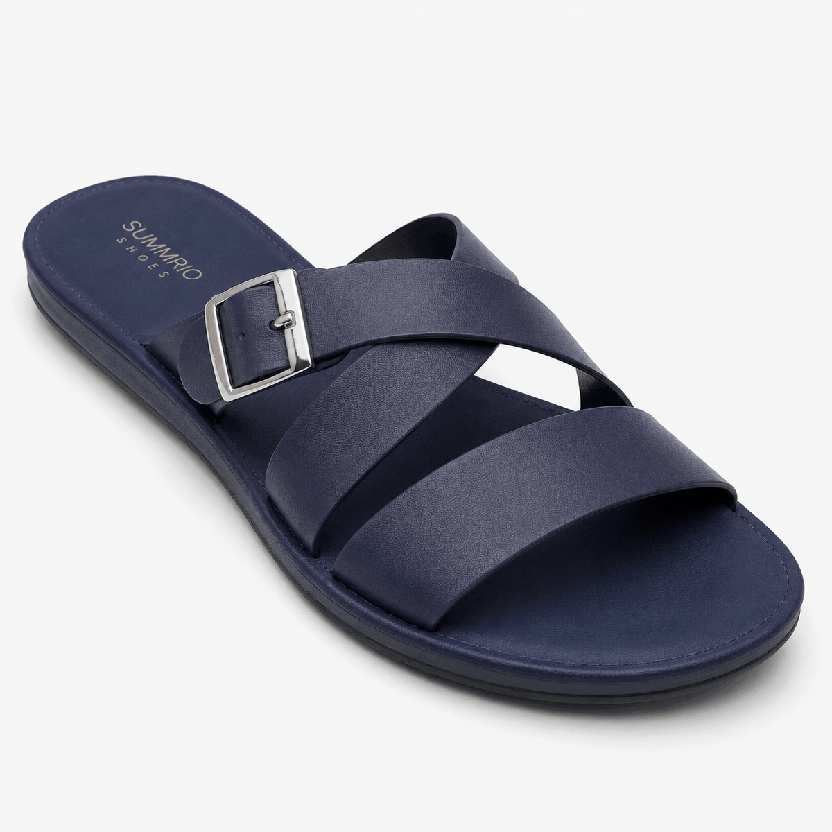 Navy Knot Comfort Slides in Navy Blue - view 1