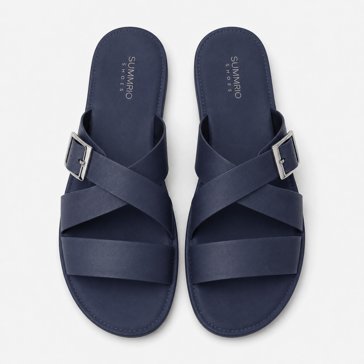 Navy Knot Comfort Slides in Navy Blue - view 3