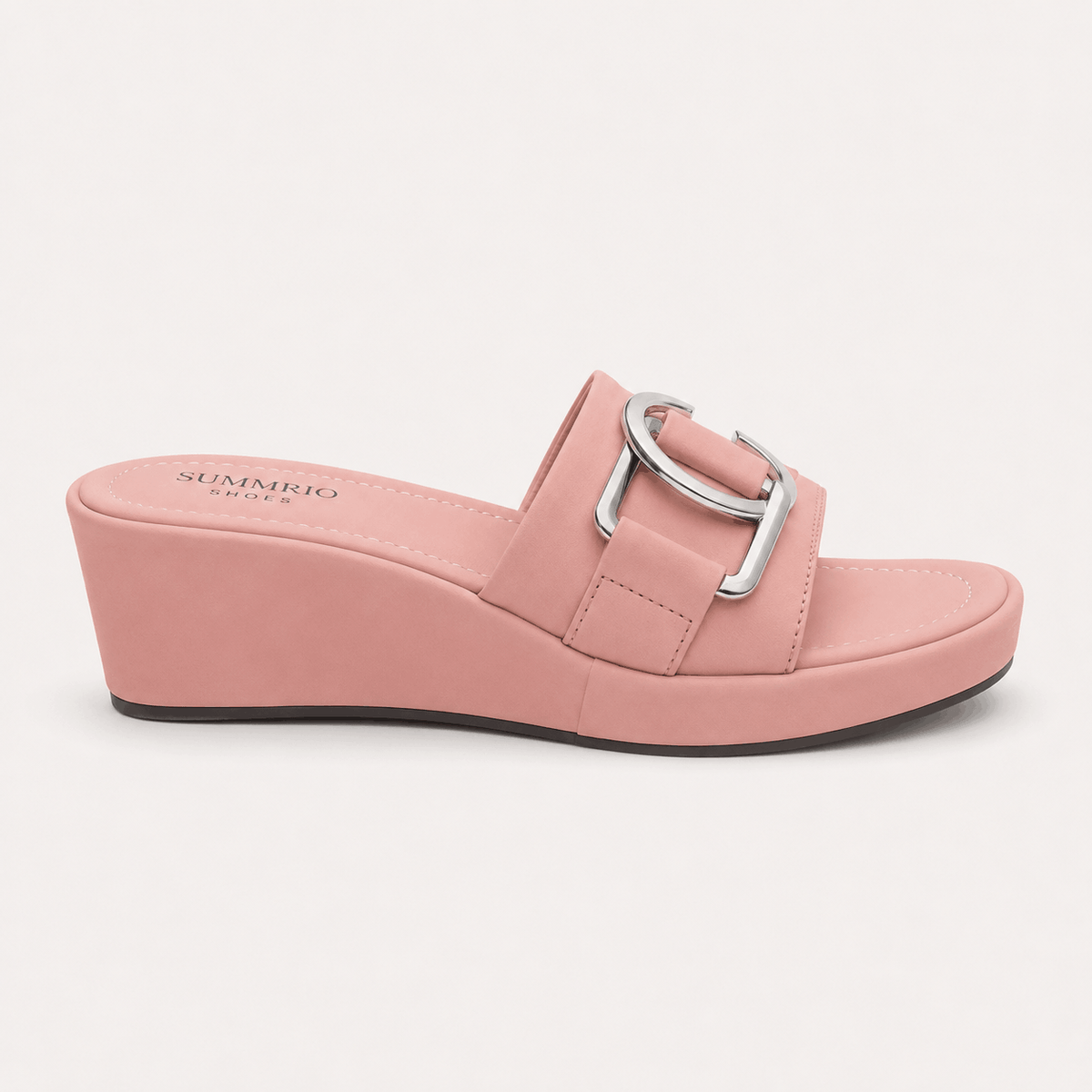 Blush Buckle Casual Flats in Blush Pink - view 2
