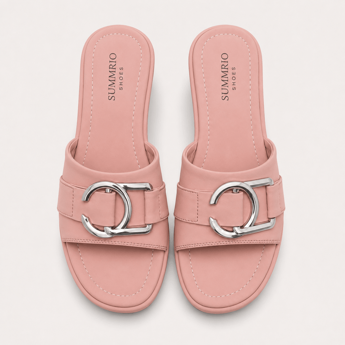 Blush Buckle Casual Flats in Blush Pink - view 3