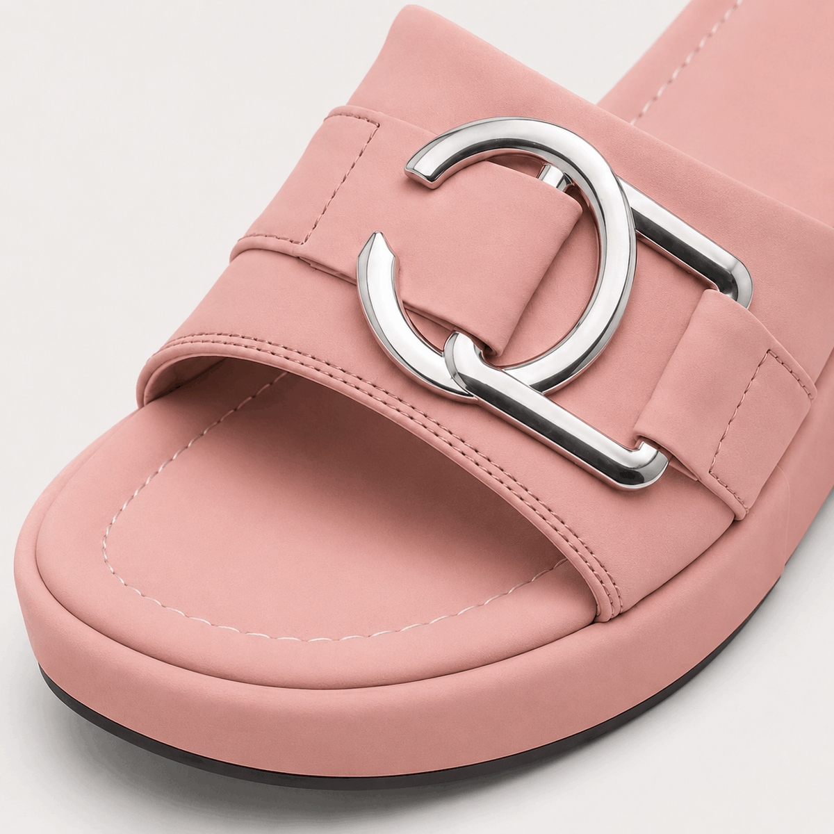 Blush Buckle Casual Flats in Blush Pink - view 6