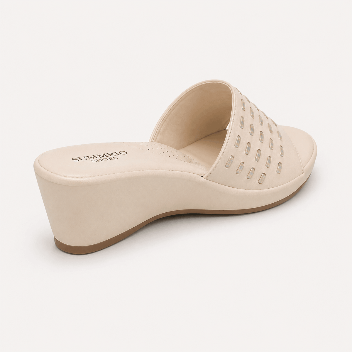 Cream Woven Ballerinas in Cream - view 4