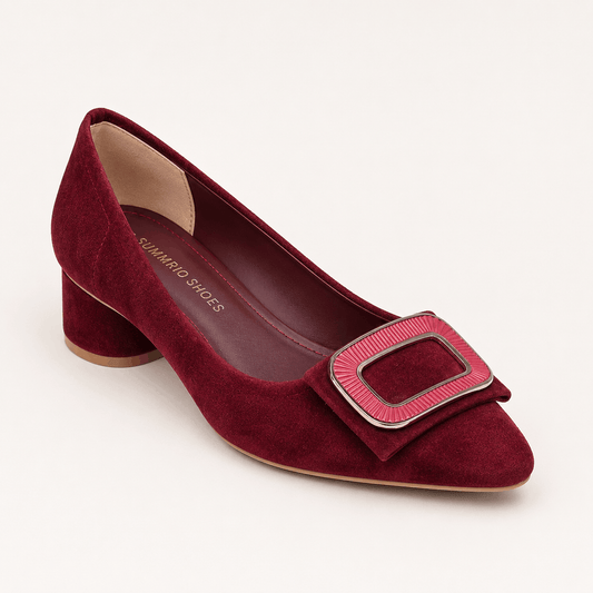 Wine Patent Bow Flats in Wine Red - view 1