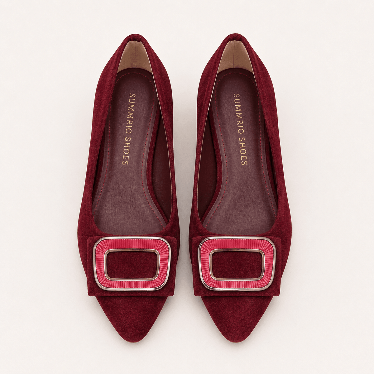 Wine Patent Bow Flats in Wine Red - view 3