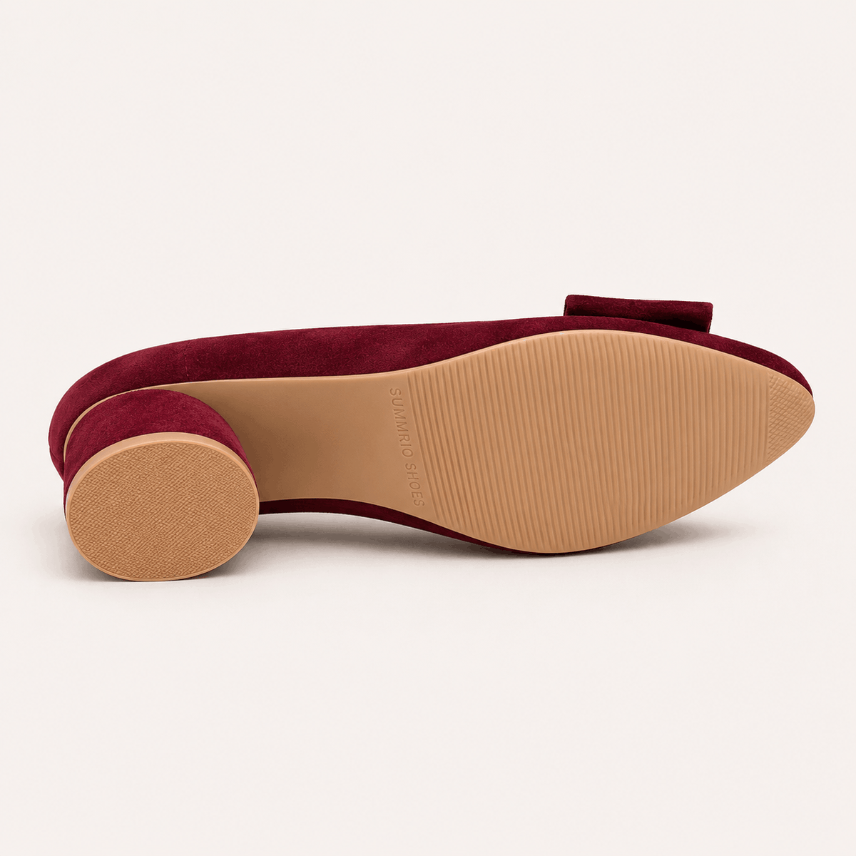Wine Patent Bow Flats in Wine Red - view 5