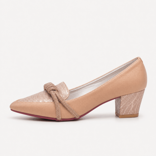 Rose Gold Pointed Toe Flats in Rose Gold - view 1