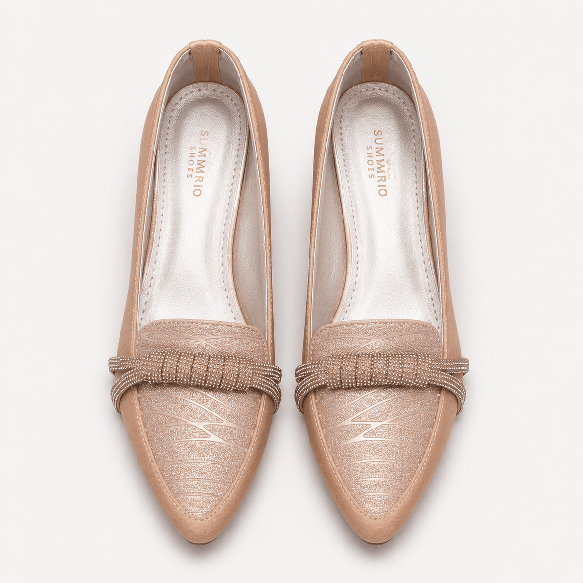 Rose Gold Pointed Toe Flats in Rose Gold - view 2
