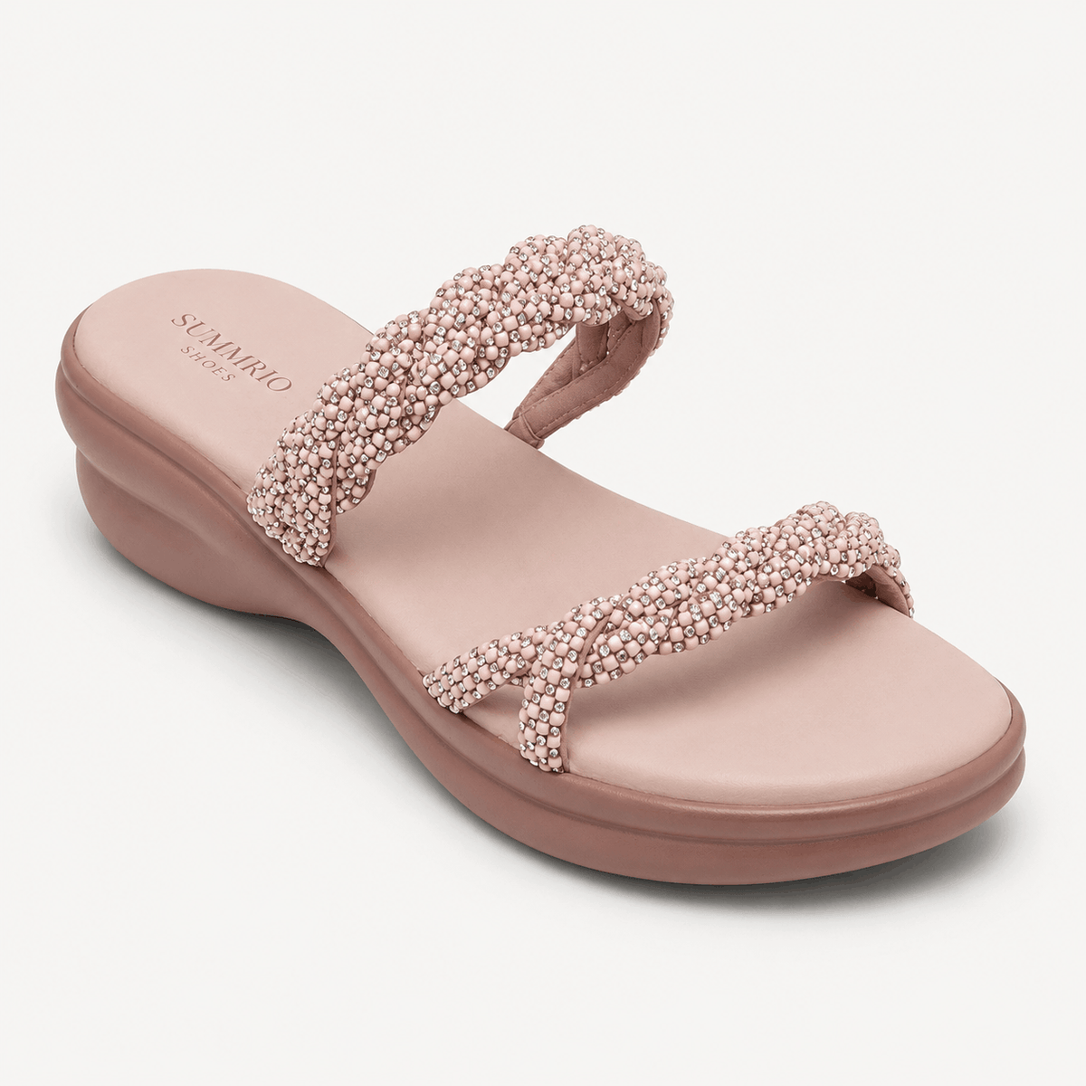 Blush Pearl Slide Sandals in Blush Pink - view 1