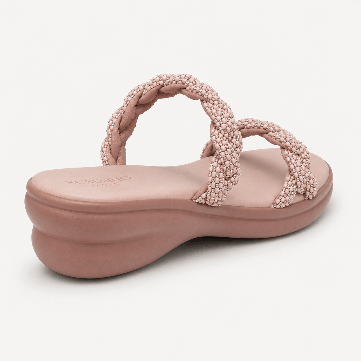 Blush Pearl Slide Sandals in Blush Pink - view 4