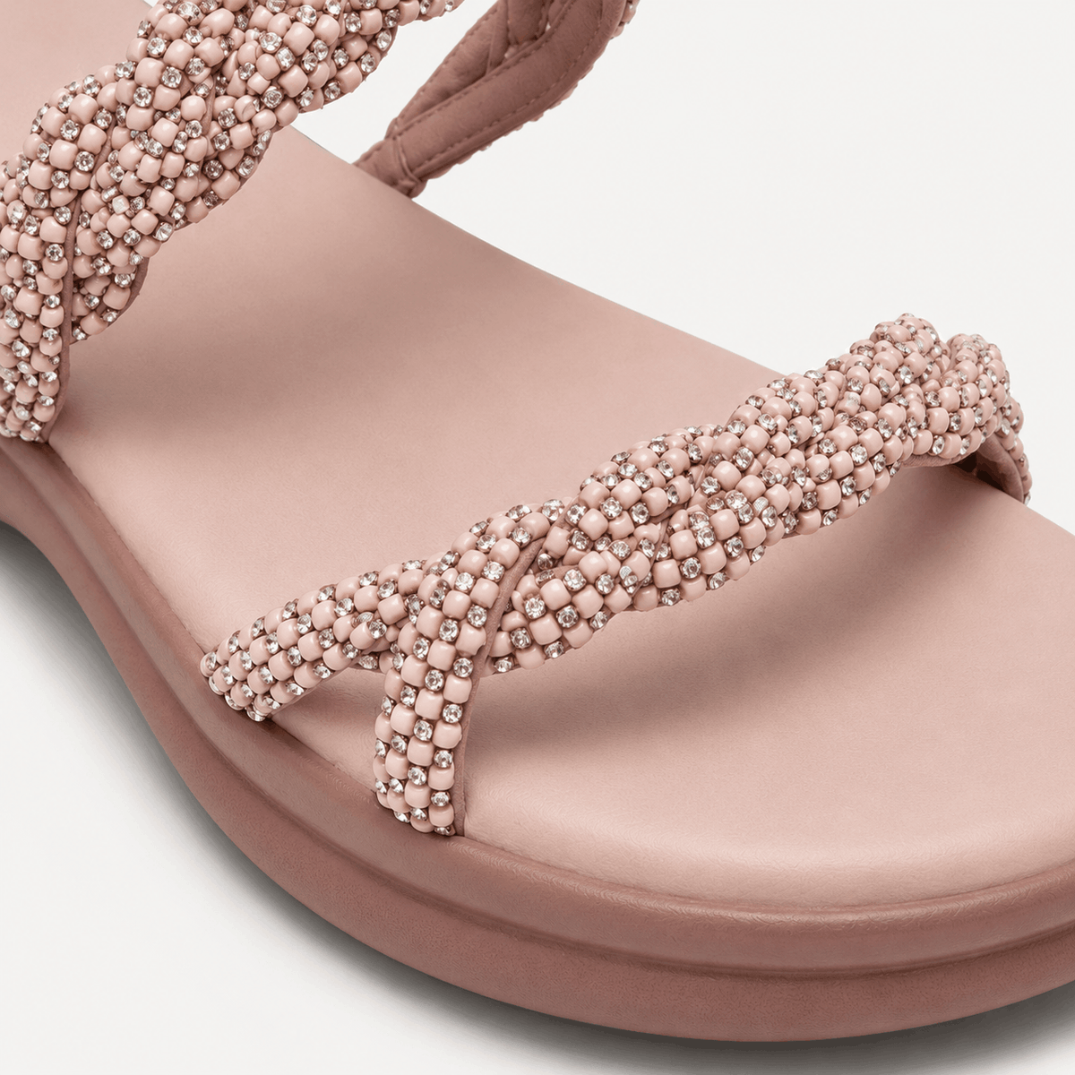 Blush Pearl Slide Sandals in Blush Pink - view 6