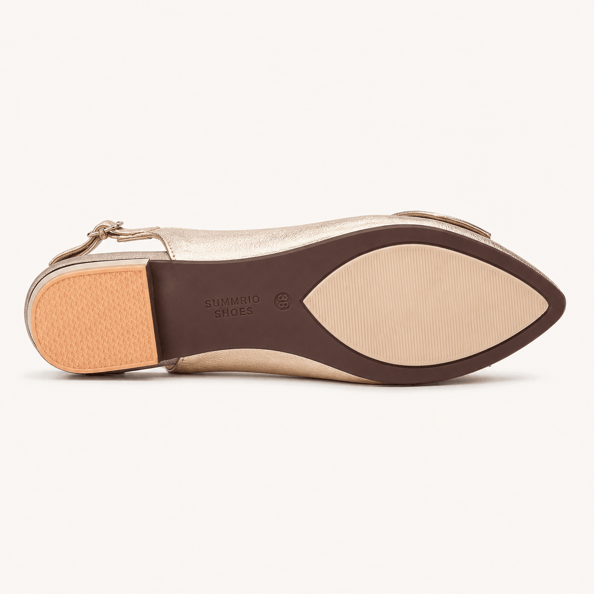 Champagne Metallic Flats in Champagne - view 5