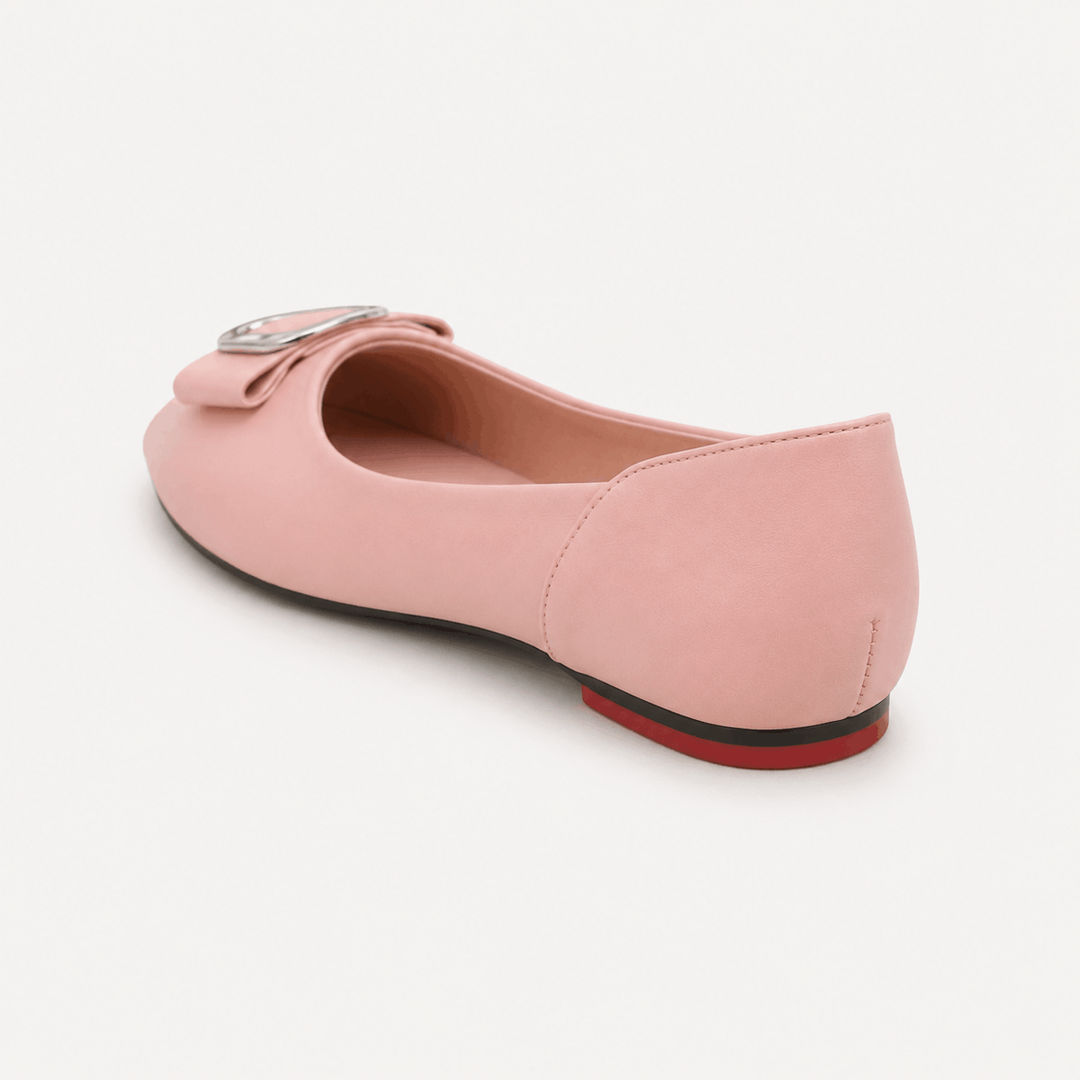 Blush Bow Ballerinas in Blush Pink - view 3
