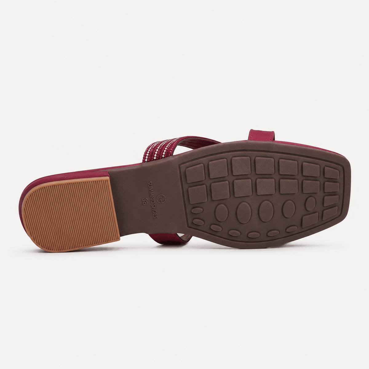 Berry Cross Strap Slides in Berry Pink - view 2