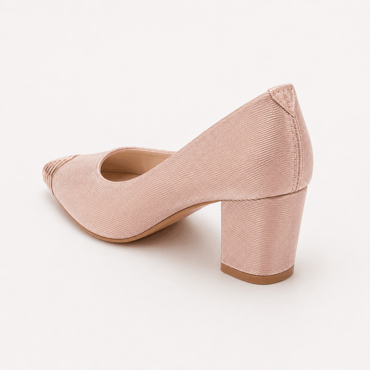 Nude Textured Ballet Flats in Nude Beige - view 4