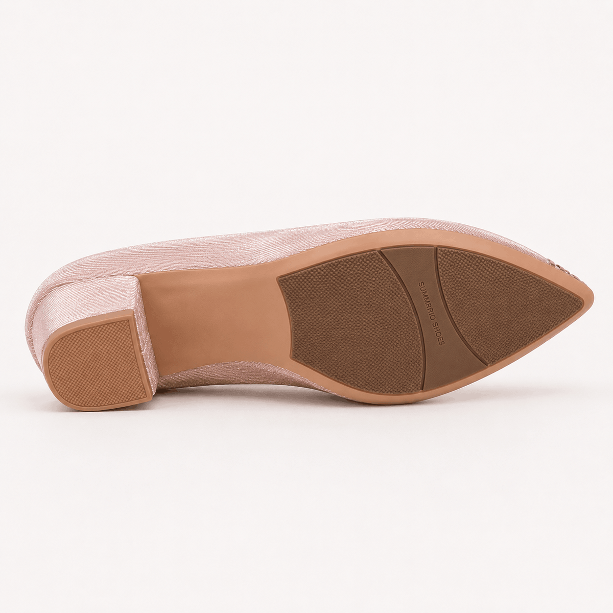 Nude Textured Ballet Flats in Nude Beige - view 5