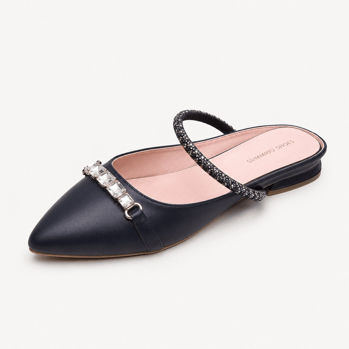 Black Cap-Toe Mary Jane Flats in Black - view 1