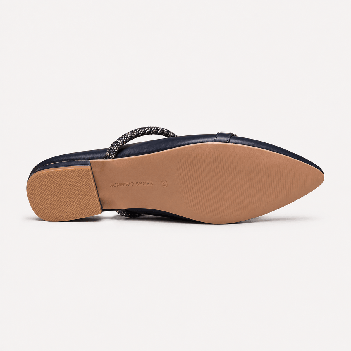Black Cap-Toe Mary Jane Flats in Black - view 5