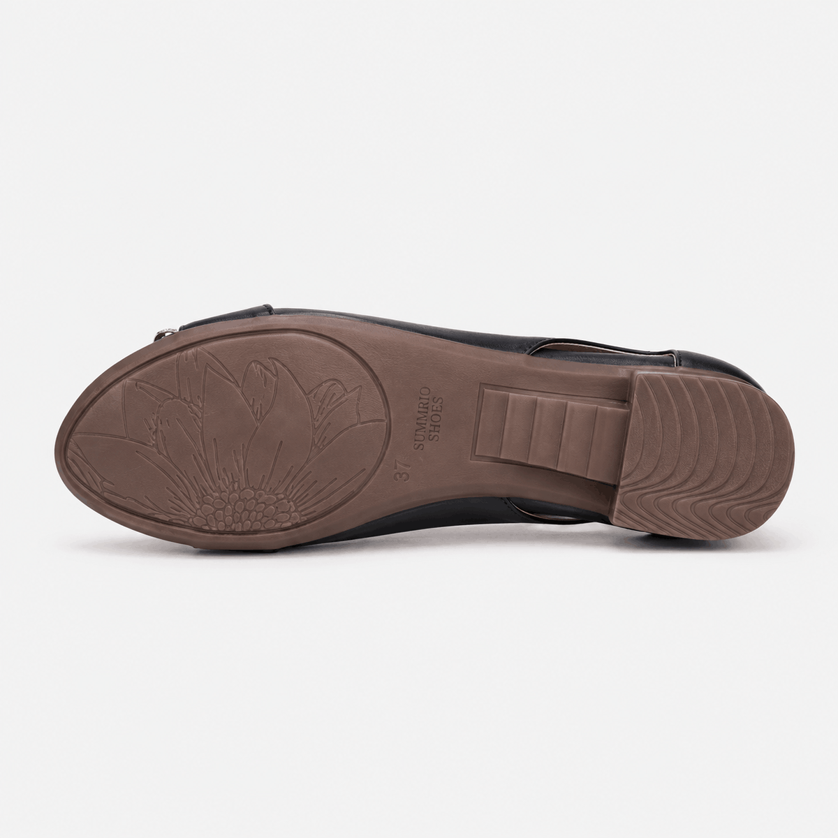 Navy Buckle Ballerinas in Navy Blue - view 4