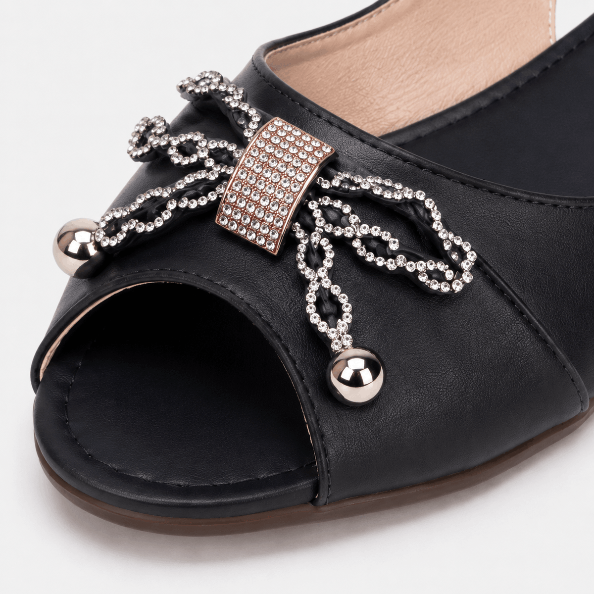 Navy Buckle Ballerinas in Navy Blue - view 5