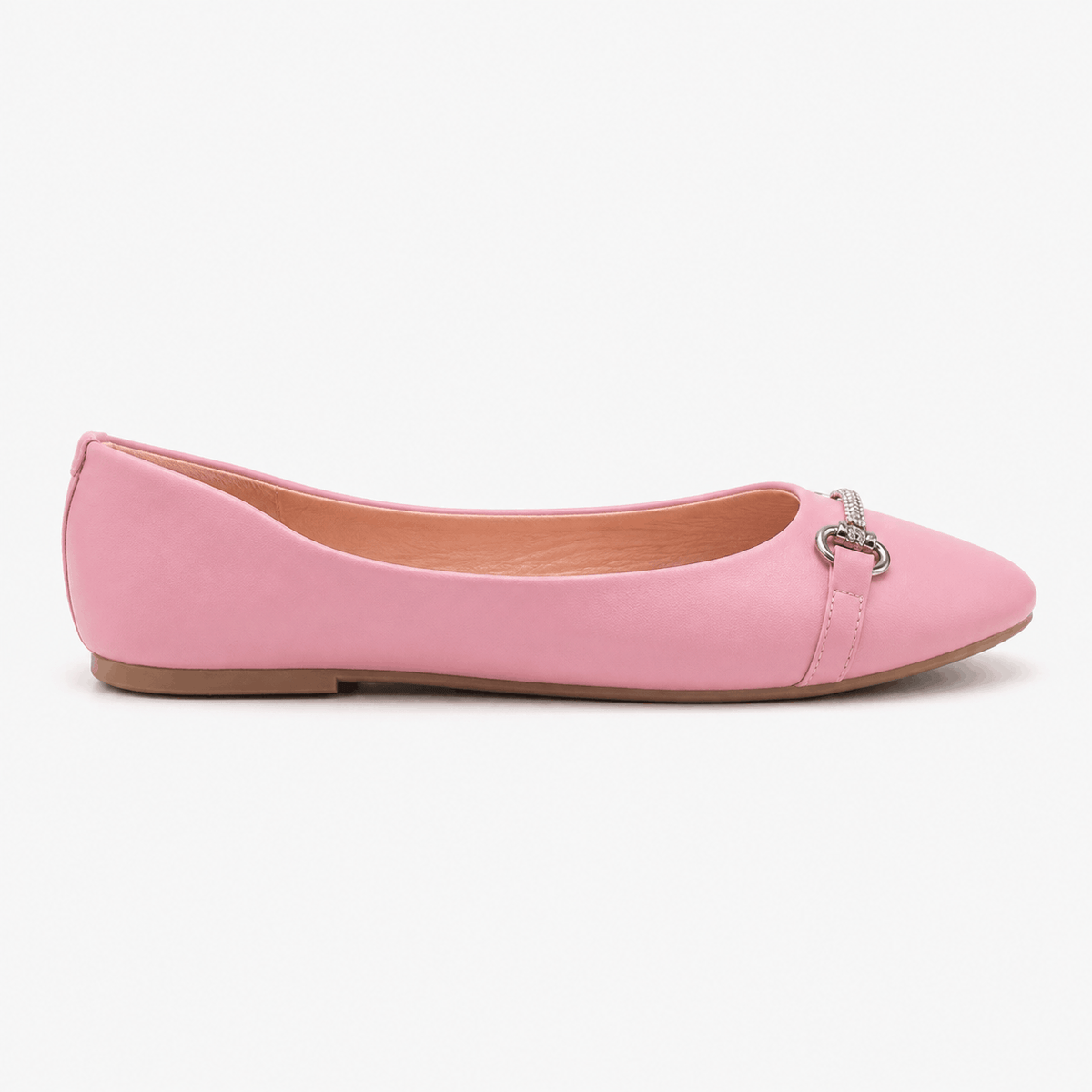 Pink Buckle Ballerinas in Pink - view 2