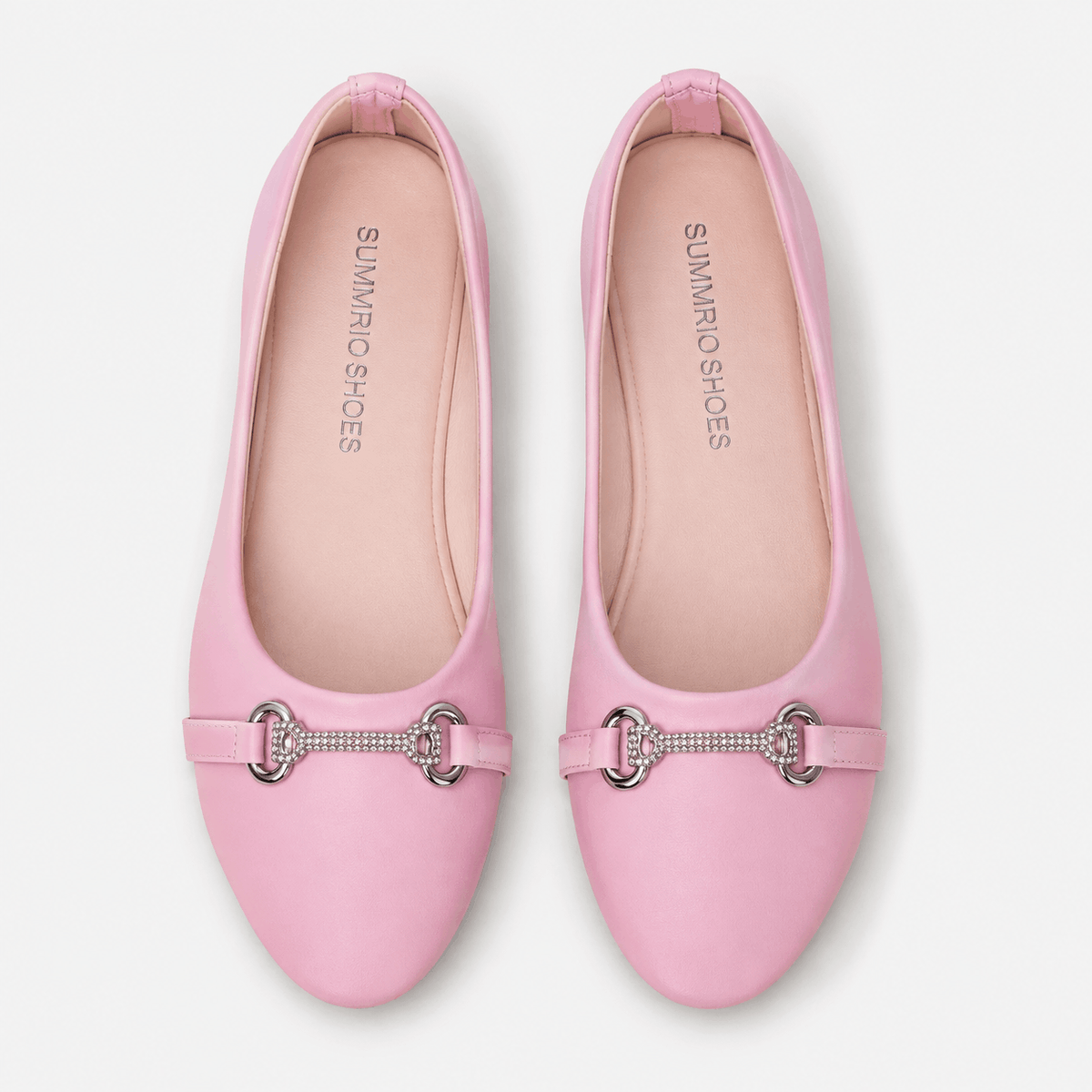 Pink Buckle Ballerinas in Pink - view 3