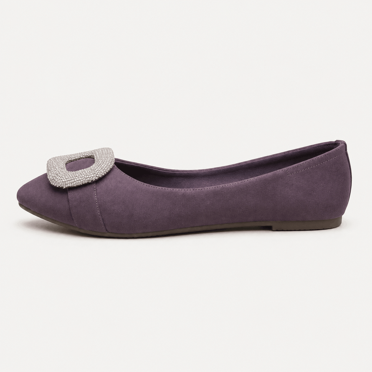 Plum Crystal Ballerinas in Plum - view 1
