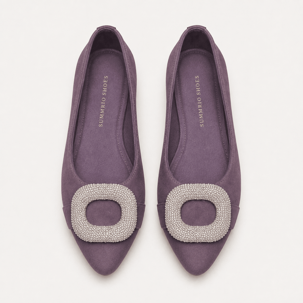 Plum Crystal Ballerinas in Plum - view 2