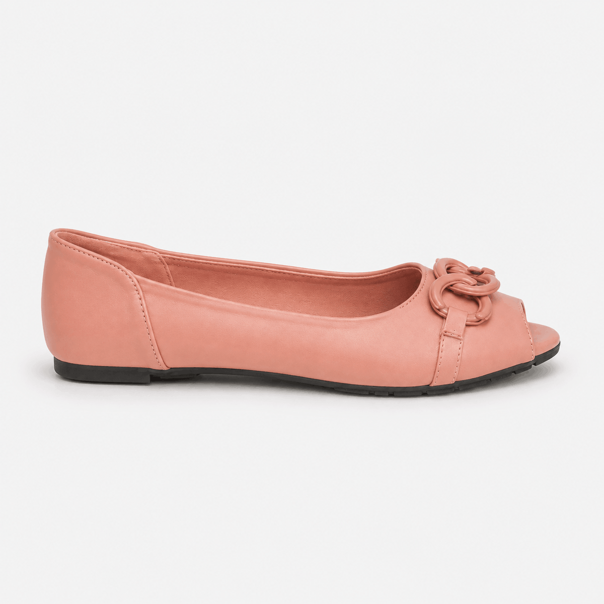 Peach Chain Ballet Flats in Peach - view 2